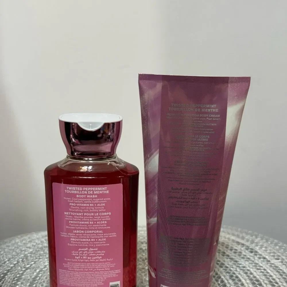 BBW Twisted Peppermint Body Cream and Body Wash Set of 2 NWT